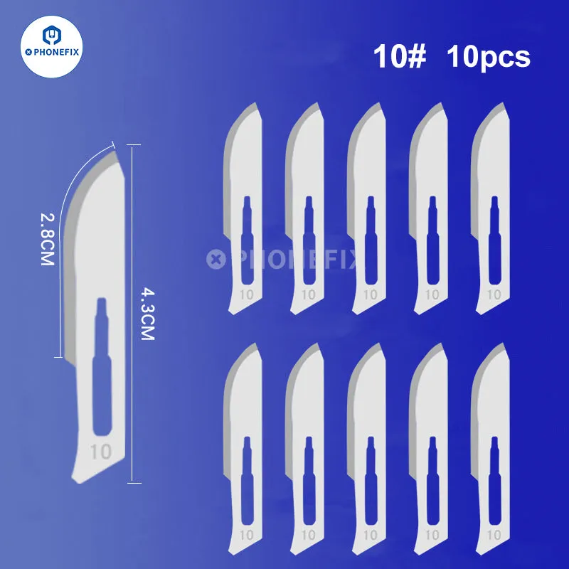 10pcs/Set Carbon Steel Sterile Scalpel Knife Blades