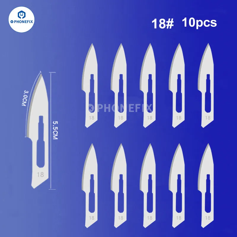 10pcs/Set Carbon Steel Sterile Scalpel Knife Blades