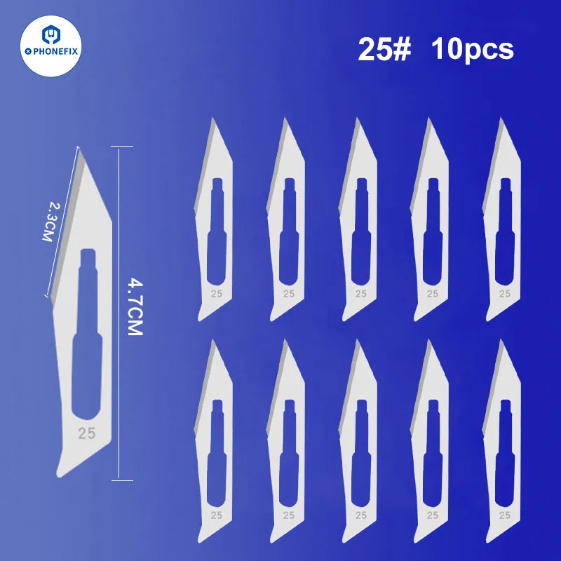 10pcs/Set Carbon Steel Sterile Scalpel Knife Blades