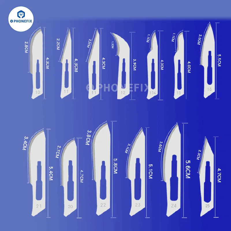 10pcs/Set Carbon Steel Sterile Scalpel Knife Blades