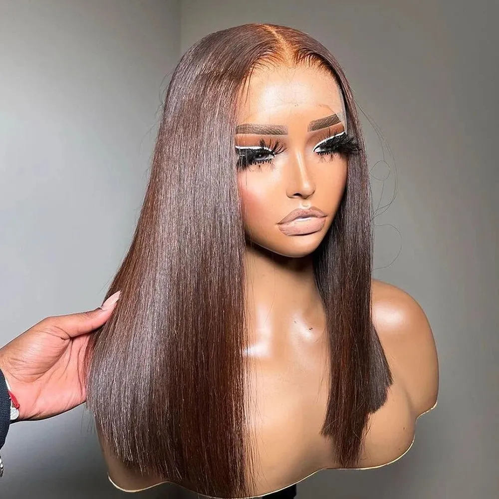 13x4 Transparent Lace Front Glueless Remy Straight Bob Wig for Black Women