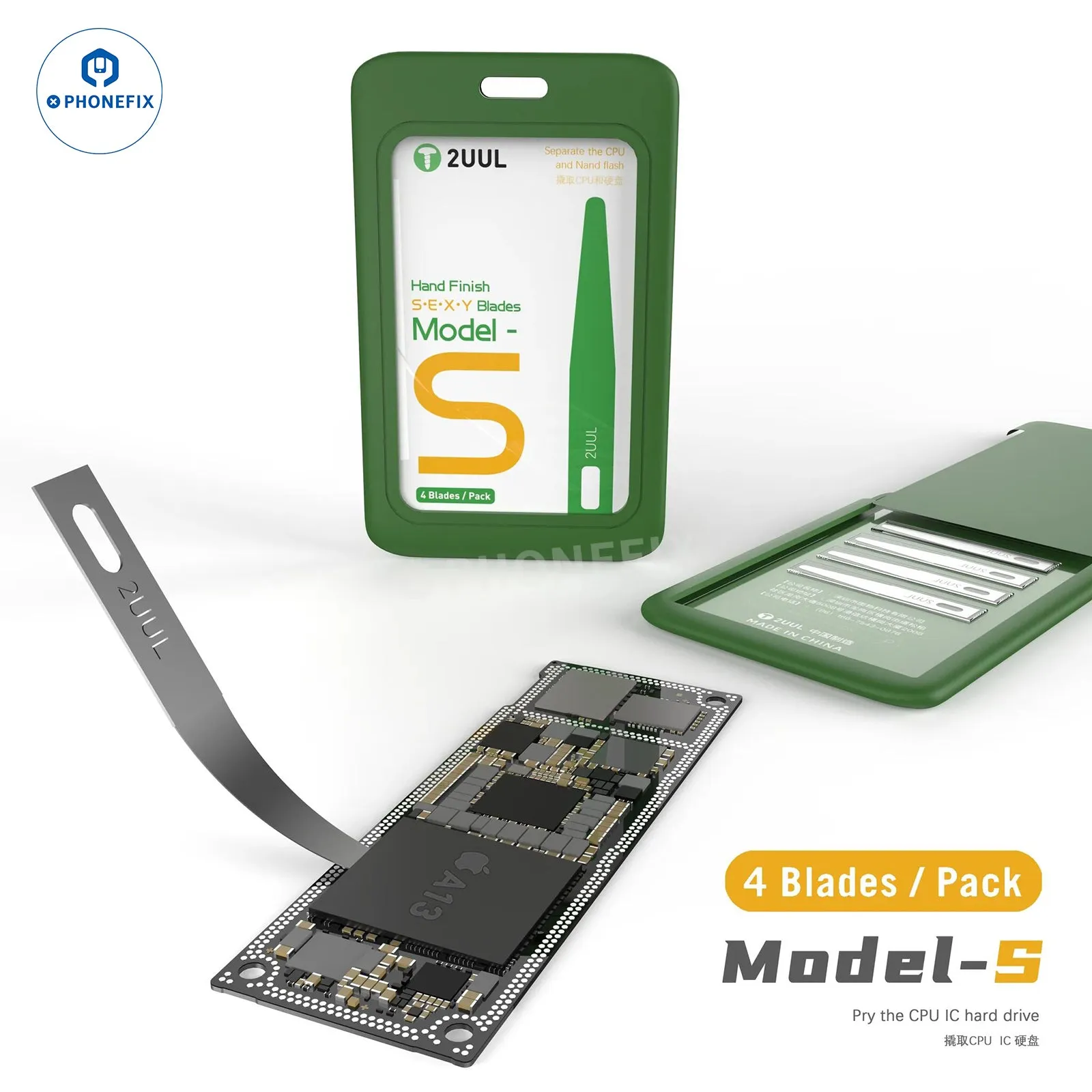 2UUL 4 In 1 Hand Finish SEXY Blades Set For Motherboard PCB Cleaning