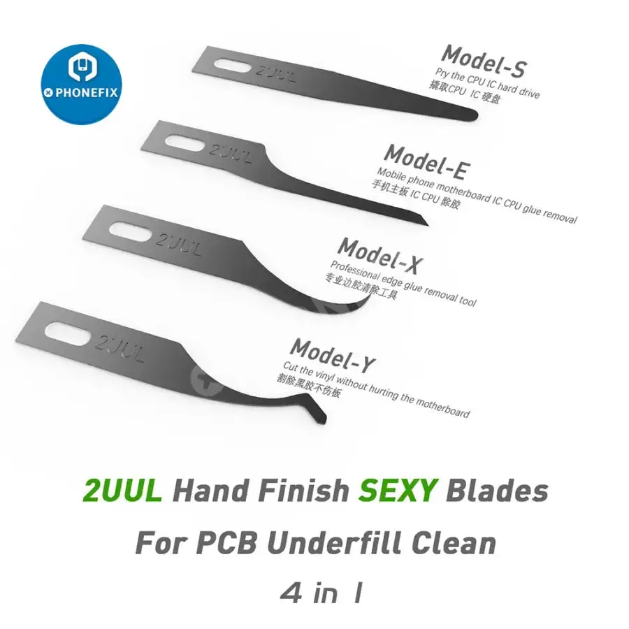 2UUL 4 In 1 Hand Finish SEXY Blades Set For Motherboard PCB Cleaning