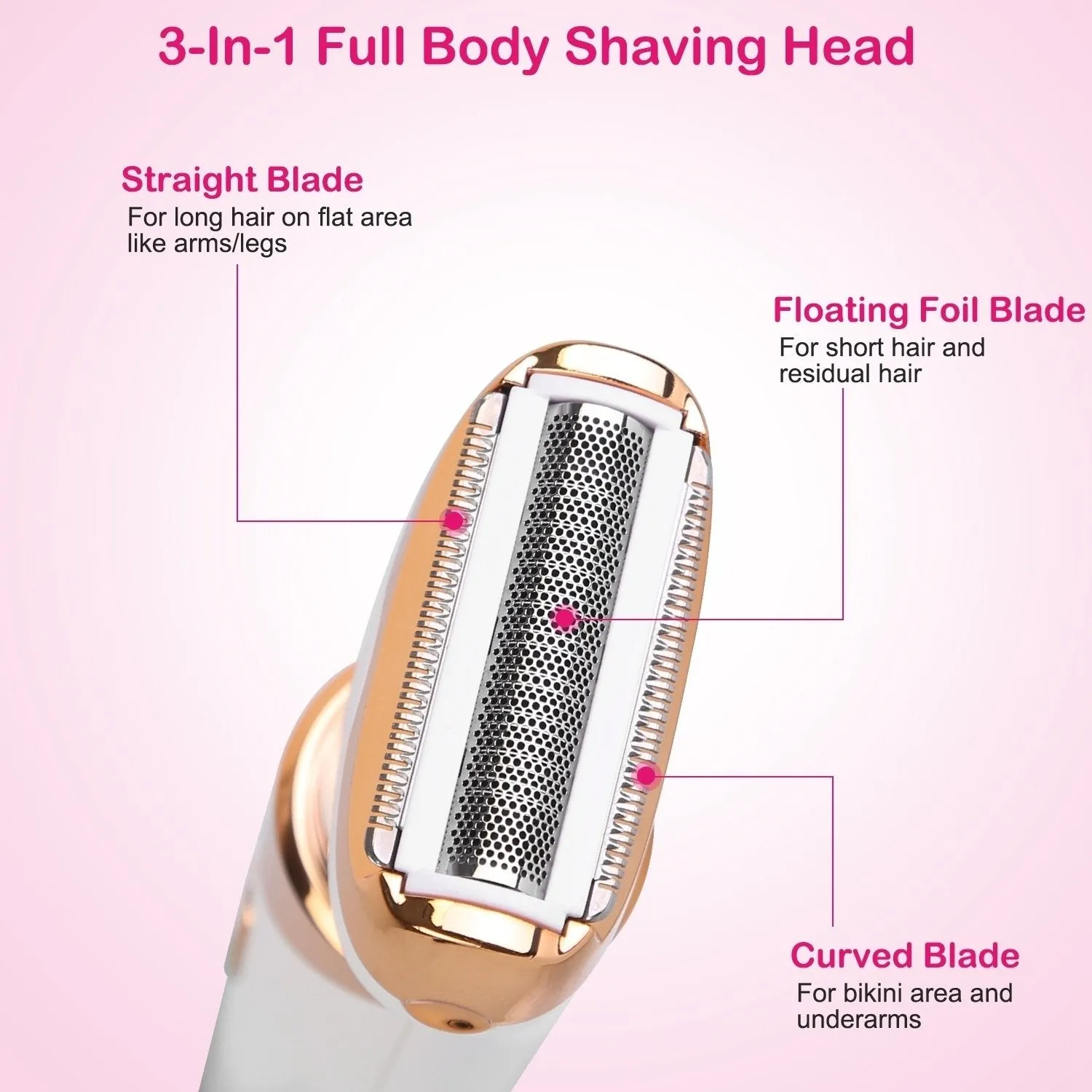 4 in 1 Women Electric Hair Shaver USB Rechargeable Portable Body Face Trimmer