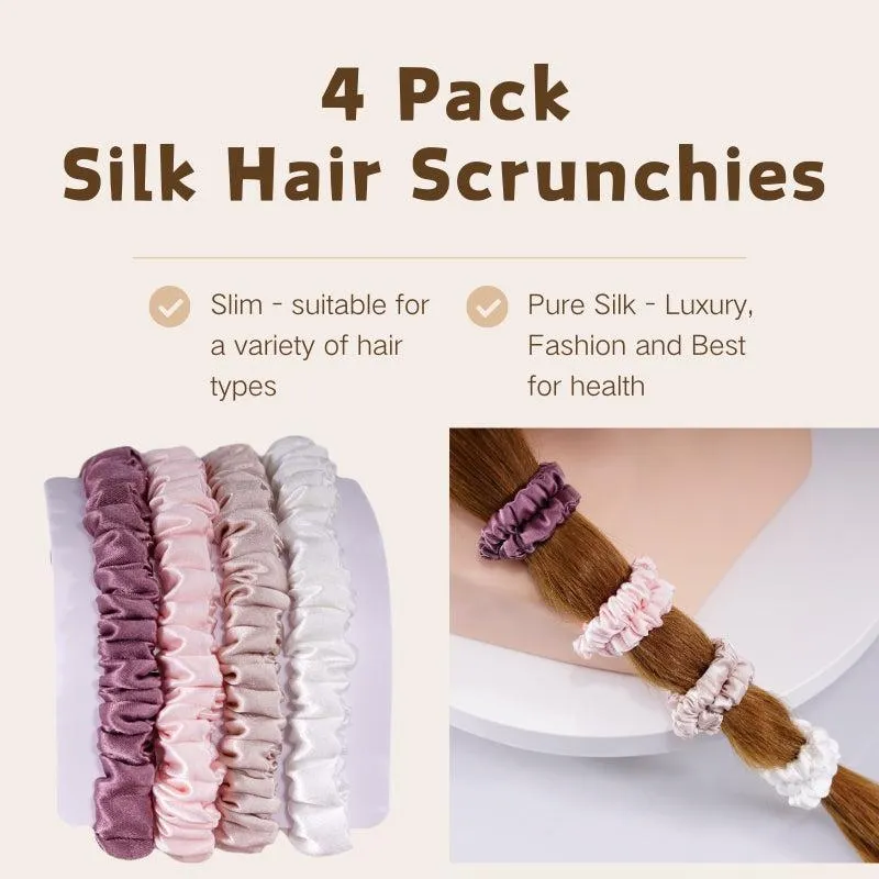 4 Pack Mini Silk Scrunchies - Gentle - dropshipping