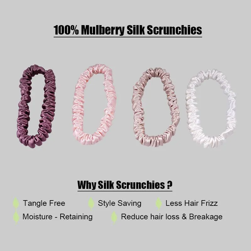 4 Pack Mini Silk Scrunchies - Gentle - dropshipping