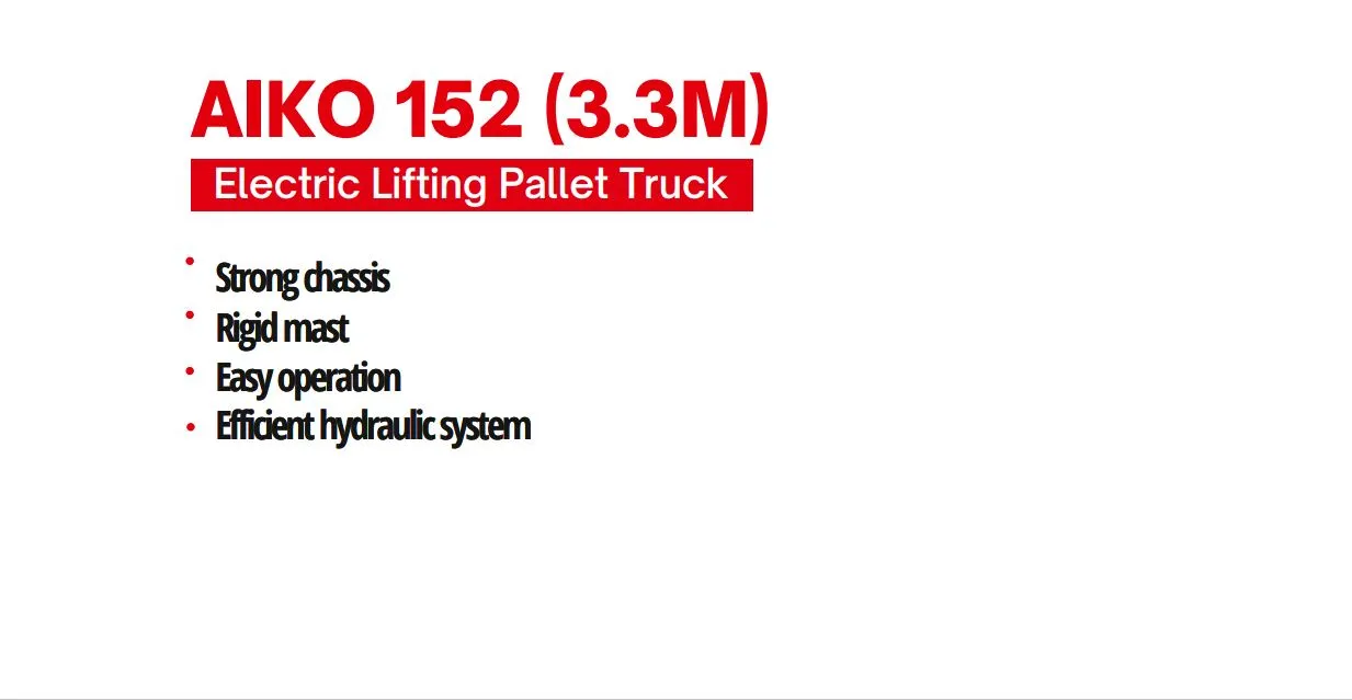 AIKO 3.3m 1.5 Ton Fully Electric Stacker Pu Wheel  | Model: PT-AIKO152-3.3