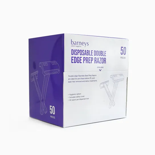 Barneys Disposable Double-Edge Prep Razors - 50 Pieces