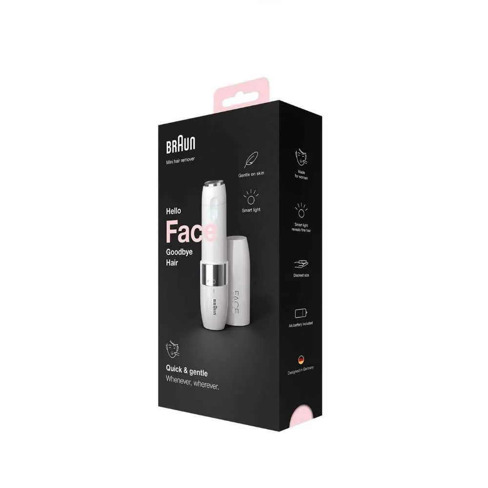 Braun FS1000 Face Mini Electric Facial Hair Removal for Women with Smartlight