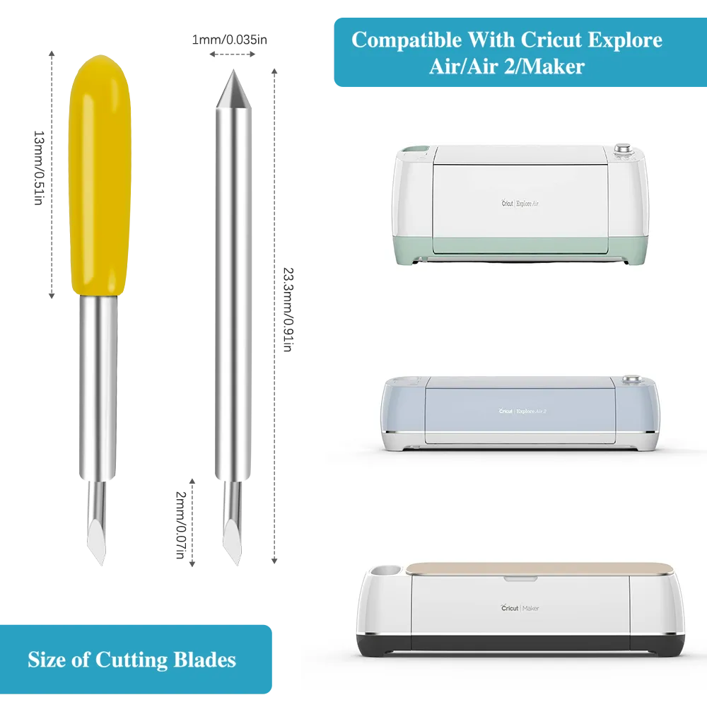 Cutting Blades for Cricut Explore Air/Air 2/Maker 60 Pcs