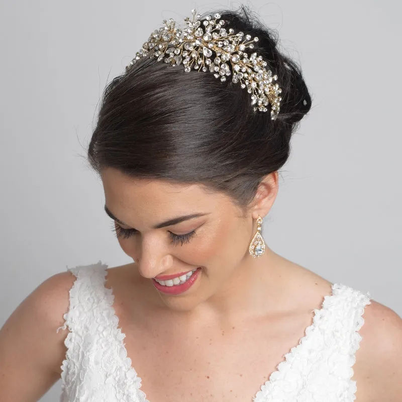 Dazzling Crystal Spray Wedding Headband Headpiece