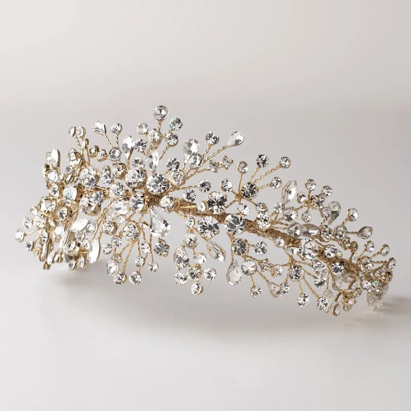 Dazzling Crystal Spray Wedding Headband Headpiece