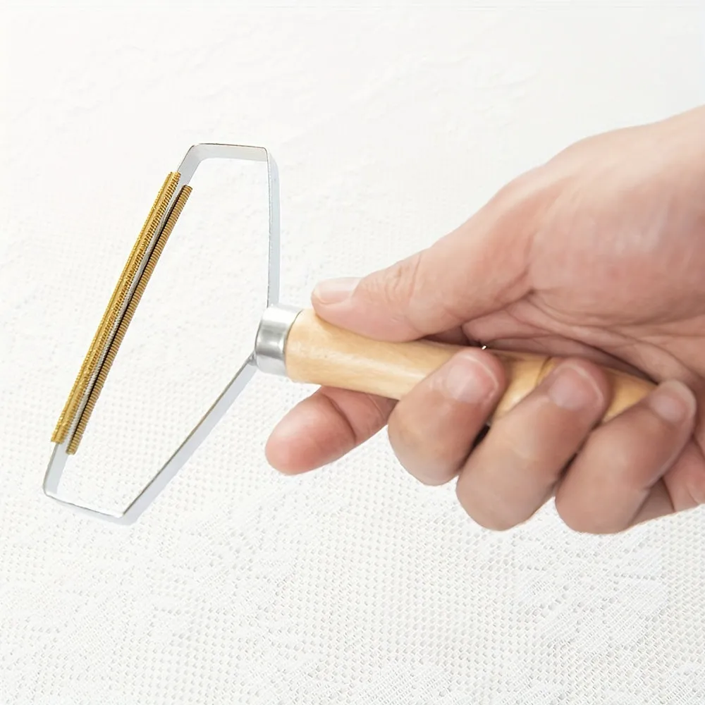 Efficient DoubleSided Dog Hair Remover with Wooden Handle