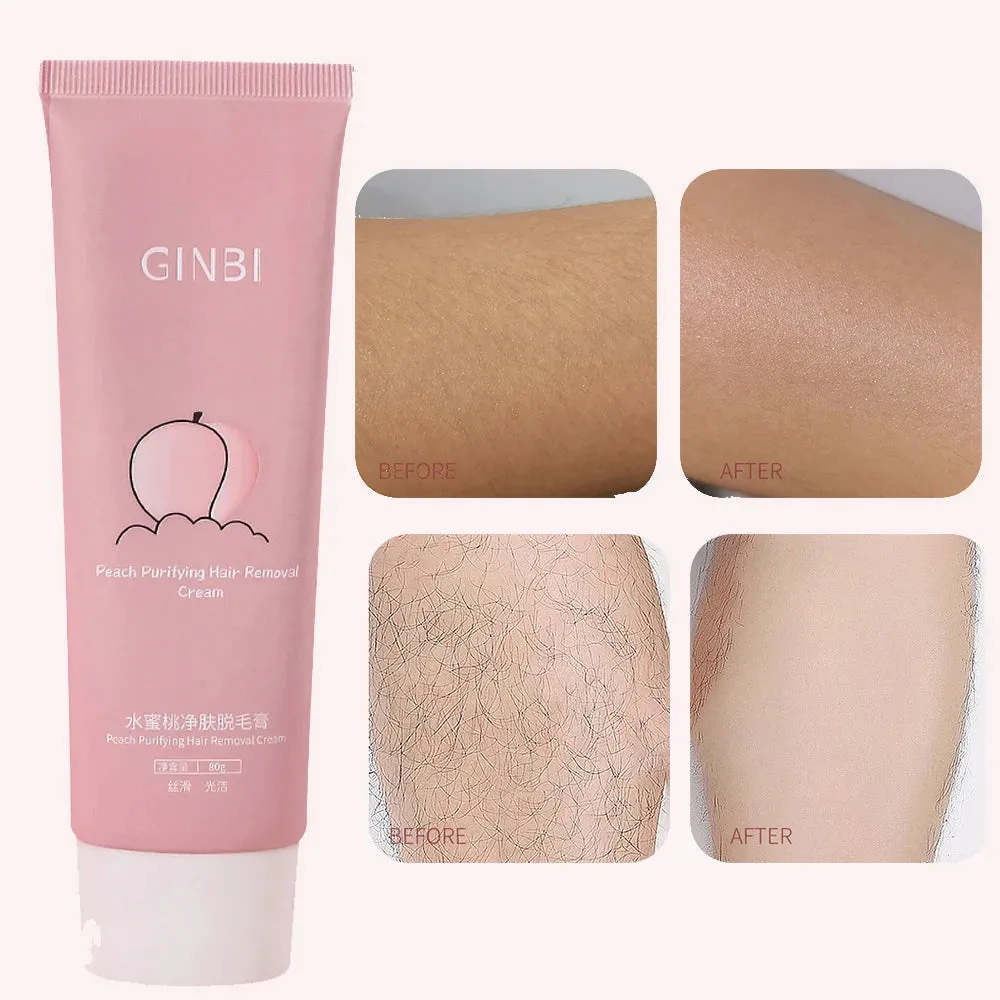 Gentle Hair Removal Cream for Sensitive Skin, 80g - Painless Body and Bikini Hair Remover