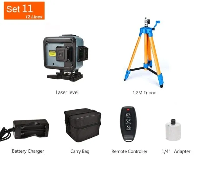 GOXAWEE 360 Laser level 16/12 Lines 3D/4D Self-leveling Nivel Laser Cross Horizontal Vertical Green Beam For Construction Tools