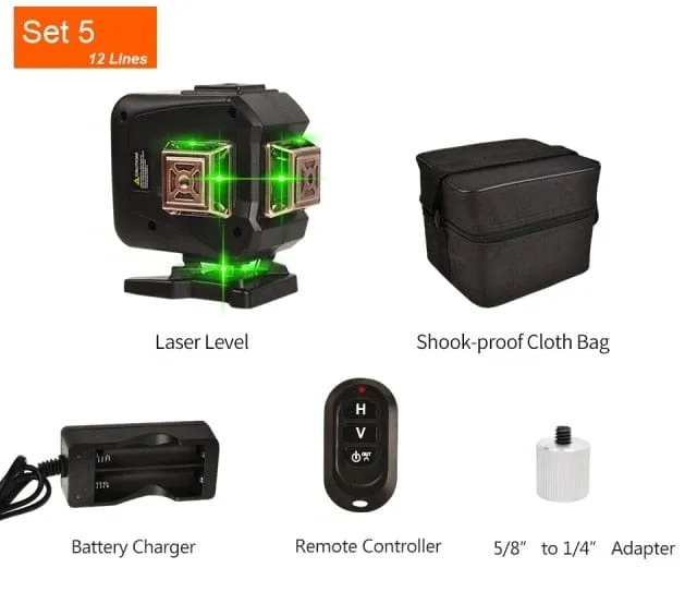 GOXAWEE 360 Laser level 16/12 Lines 3D/4D Self-leveling Nivel Laser Cross Horizontal Vertical Green Beam For Construction Tools