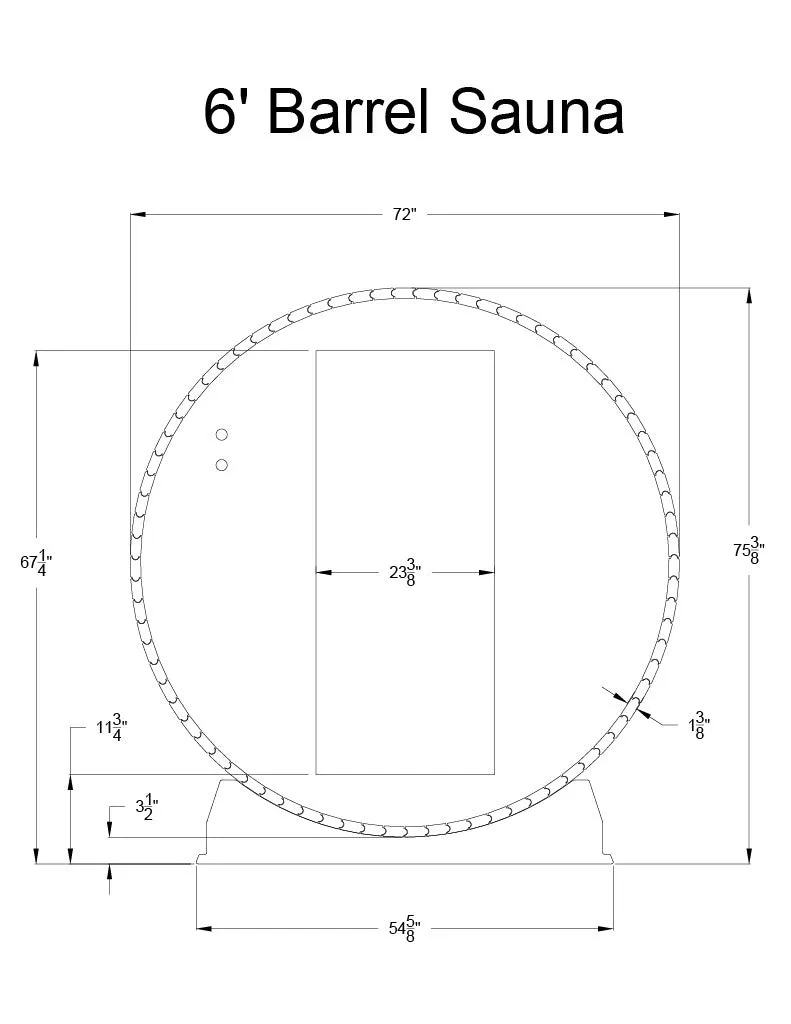 Huntington 4-6 Person Canopy Barrel Sauna