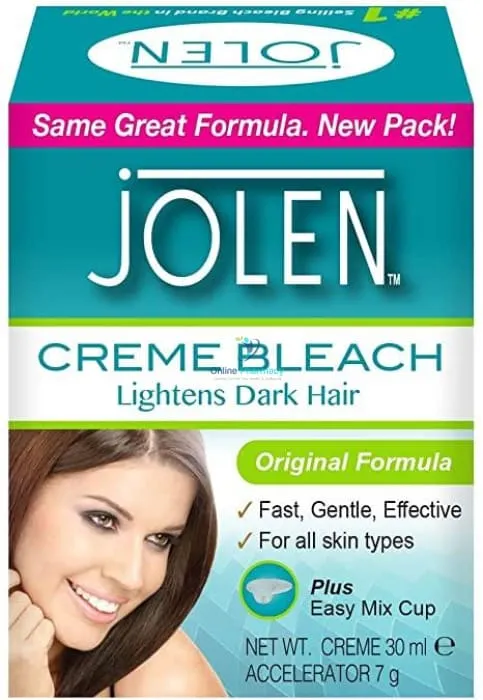 Jolen Creme Bleach Lightens Dark Hair Original Formula - 30ml