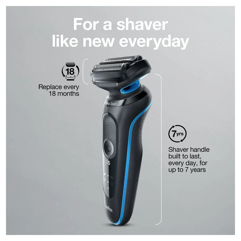 New - Braun Series 5-5018s Men's Rechargeable Wet & Dry Electric Foil Shaver