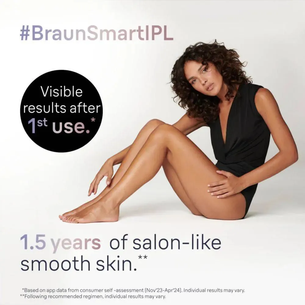 New - Braun Skin i-Expert PL7243 IPL Device Laser Hair Removal Kit with 3 Smart Heads and Soft Vanity Case