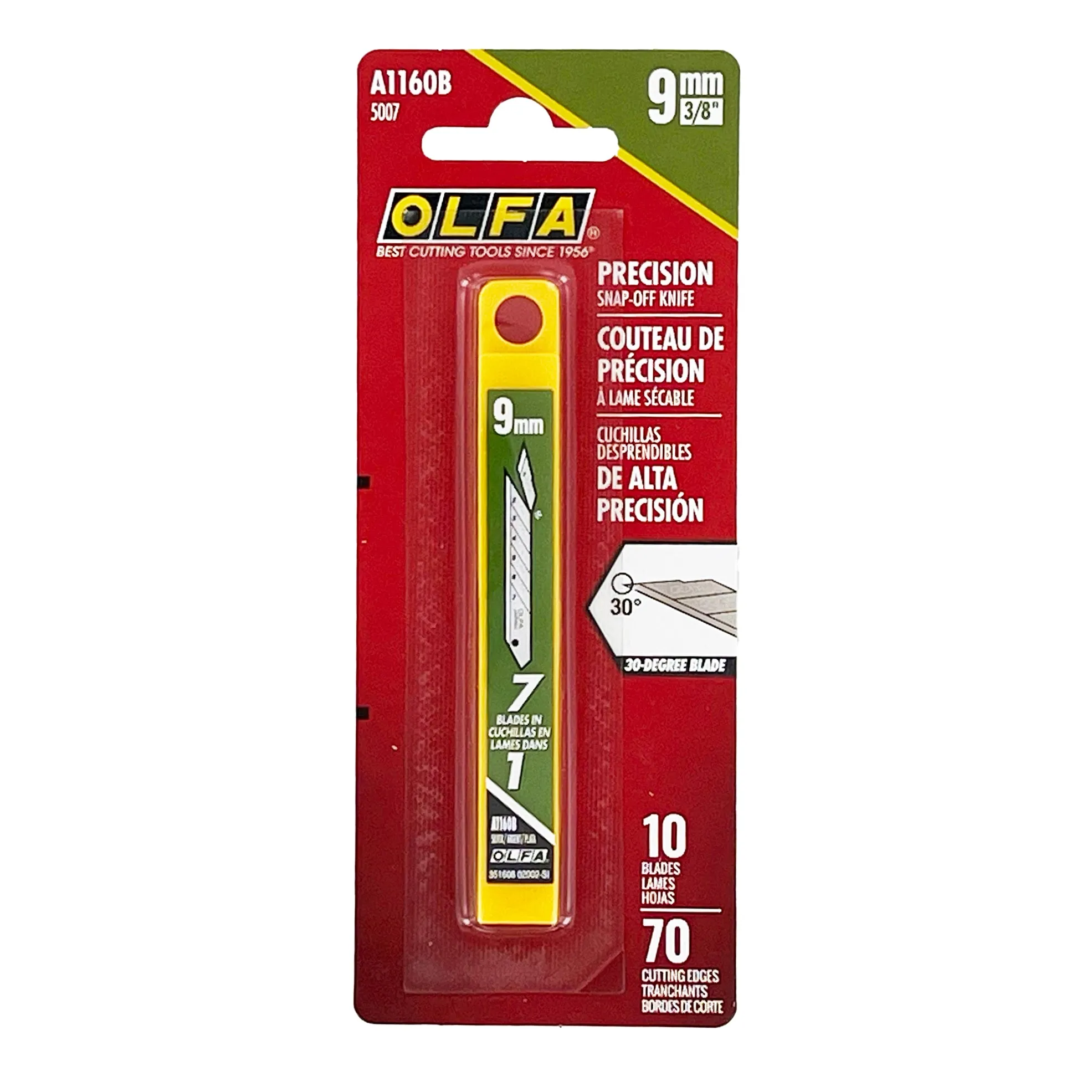 OLFA A1160B 9mm Snap Off Art Blades - 10 Pack