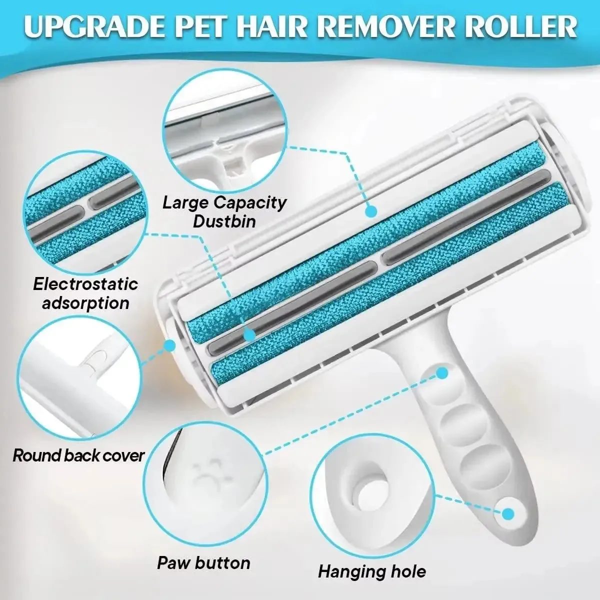 Pet Hair & Lint Remover Roller – Reusable & Easy Clean