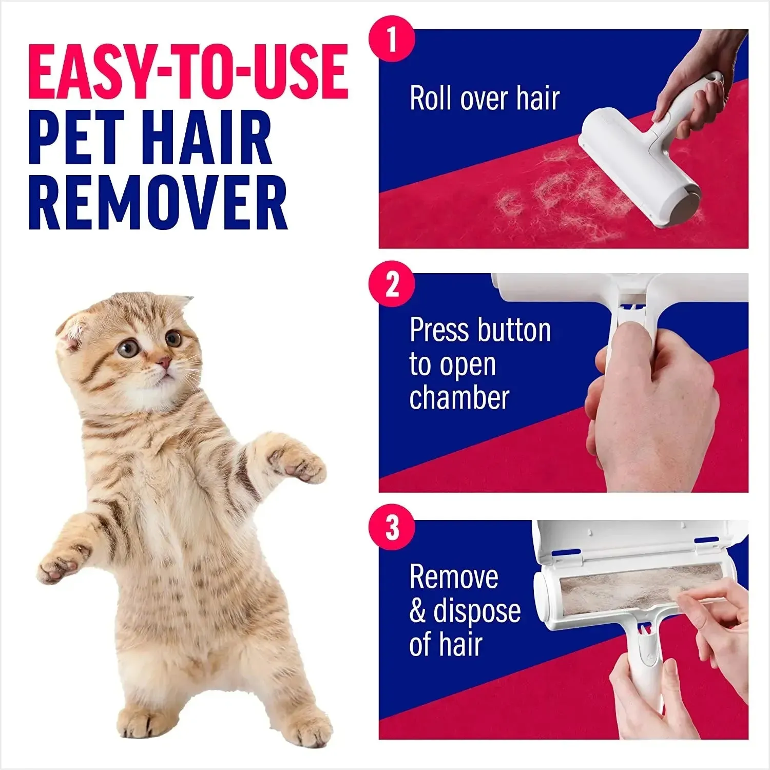 Pet Hair & Lint Remover Roller – Reusable & Easy Clean