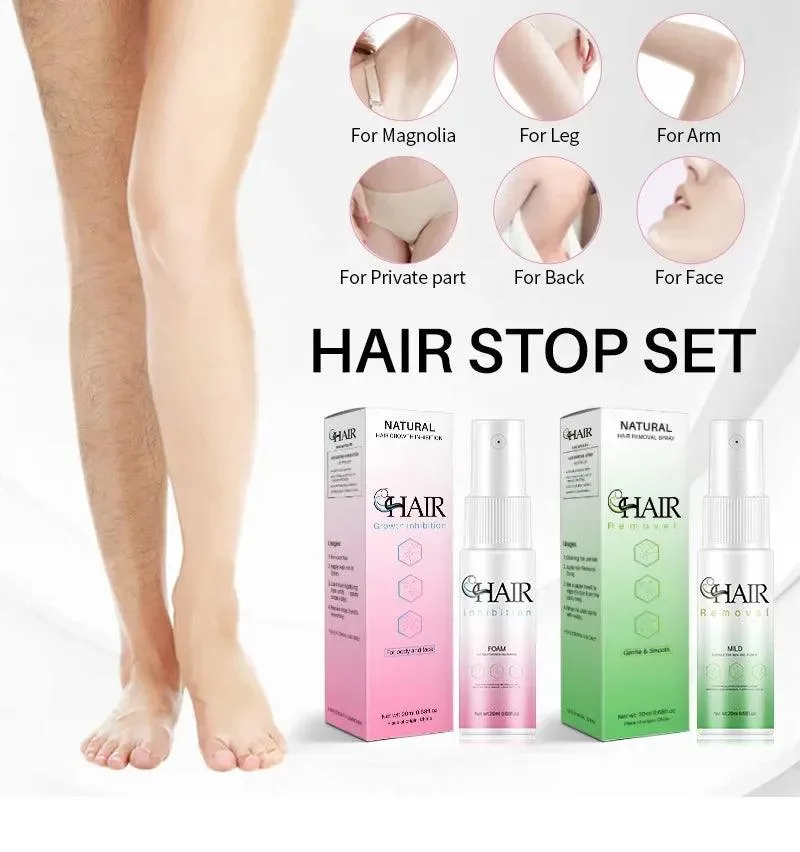 Rapid Hair Removal & Regrowth Inhibitor Spray Set