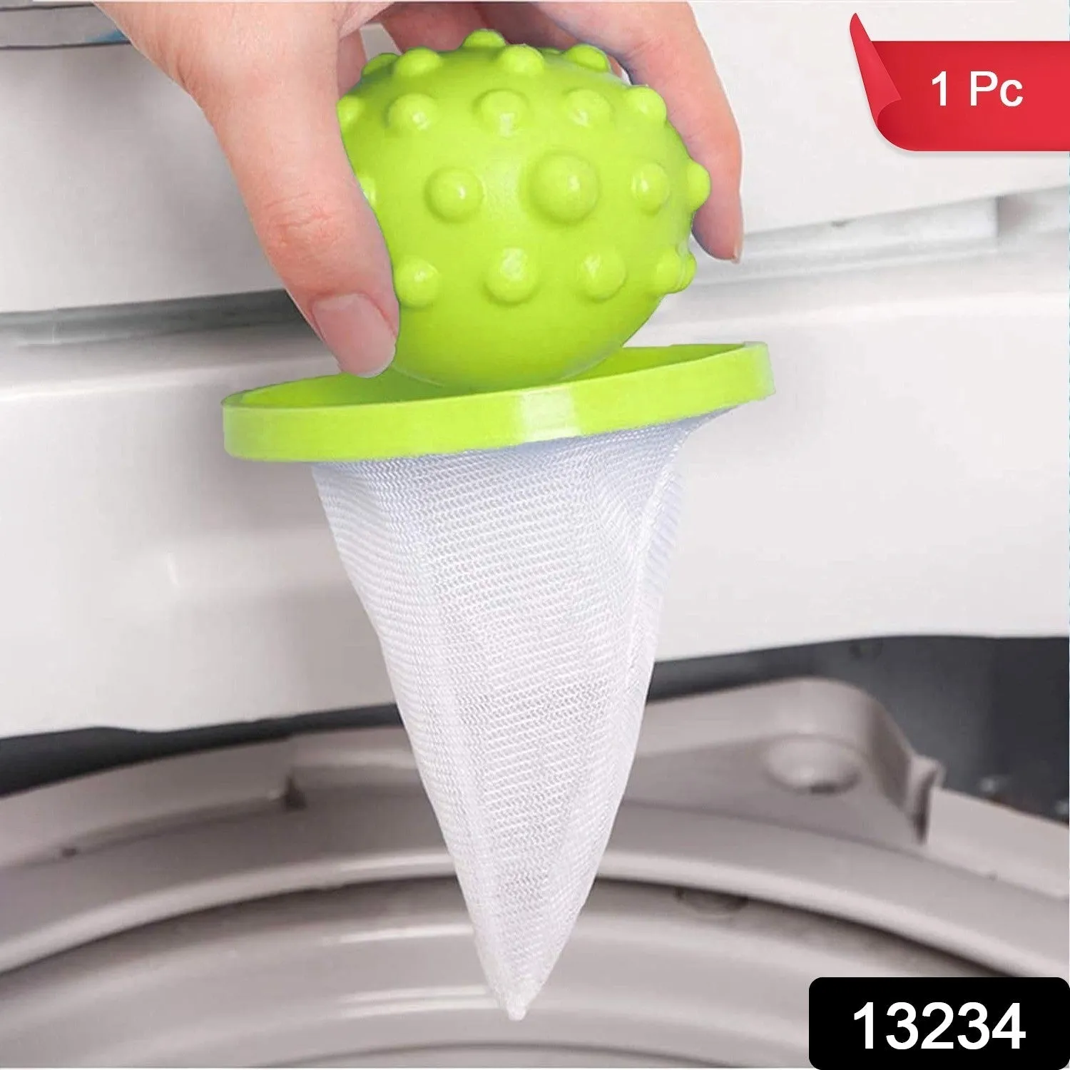 Reusable Washing Machine Floating Cylindrical Shape Lint Mesh Bag ( 1 Pc)