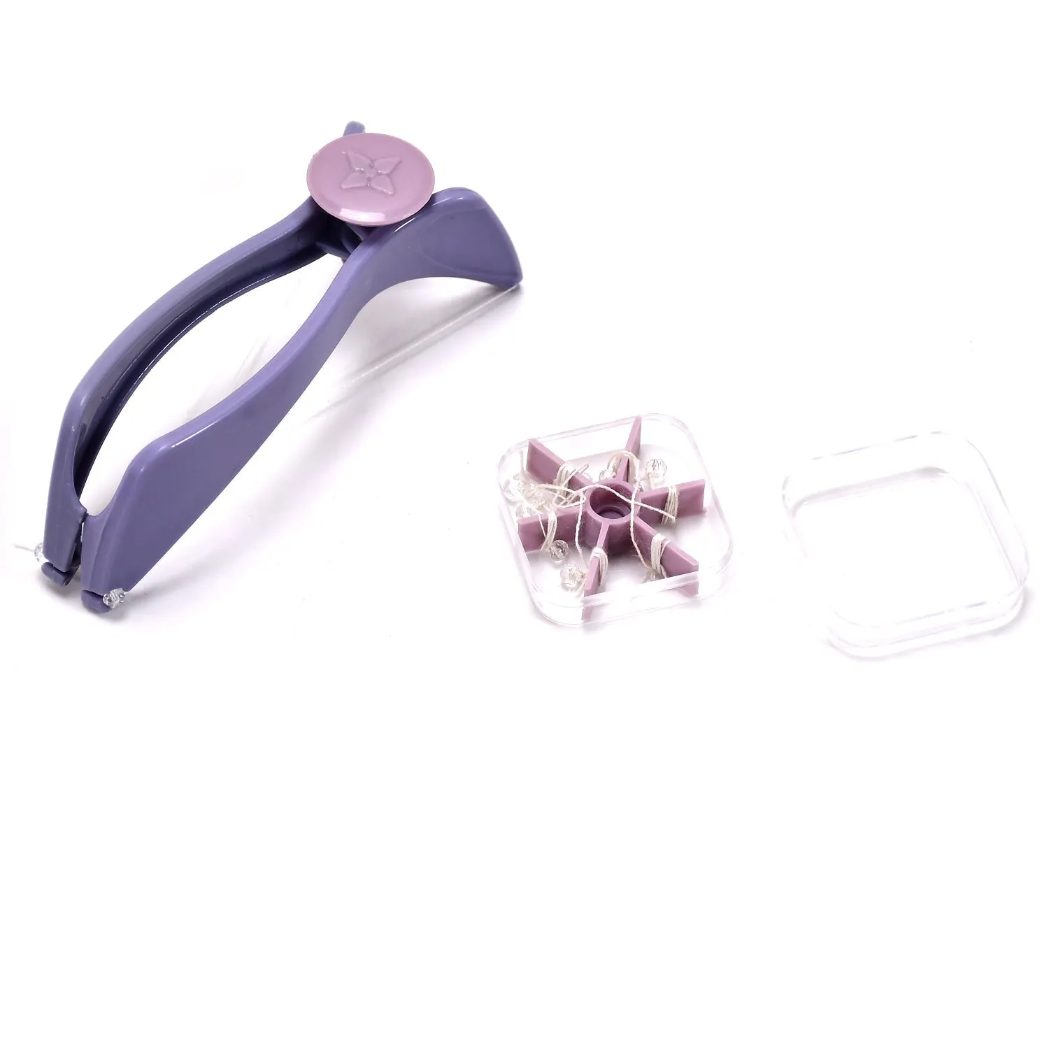 Slique Painless Eyebrow, Upper Lips, Face and Body Hair Removal Threading Manual Tweezer Machine Shaver System Kit