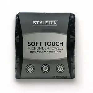 Styletek Soft Touch Microfiber Towels Black 10 Pack