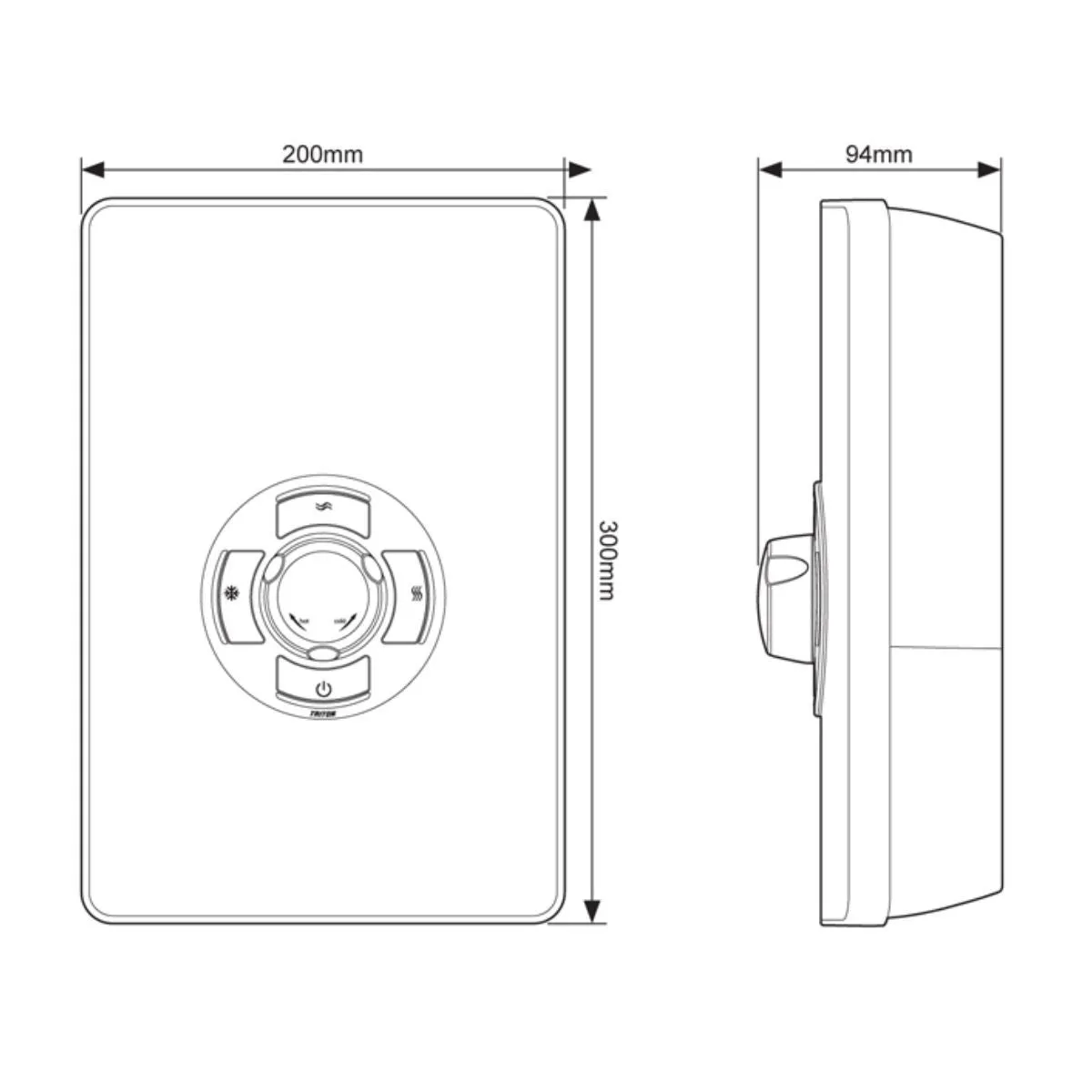 Triton Aspirante 8.5kW Electric Shower in Brushed Steel - ASP08BRSTL