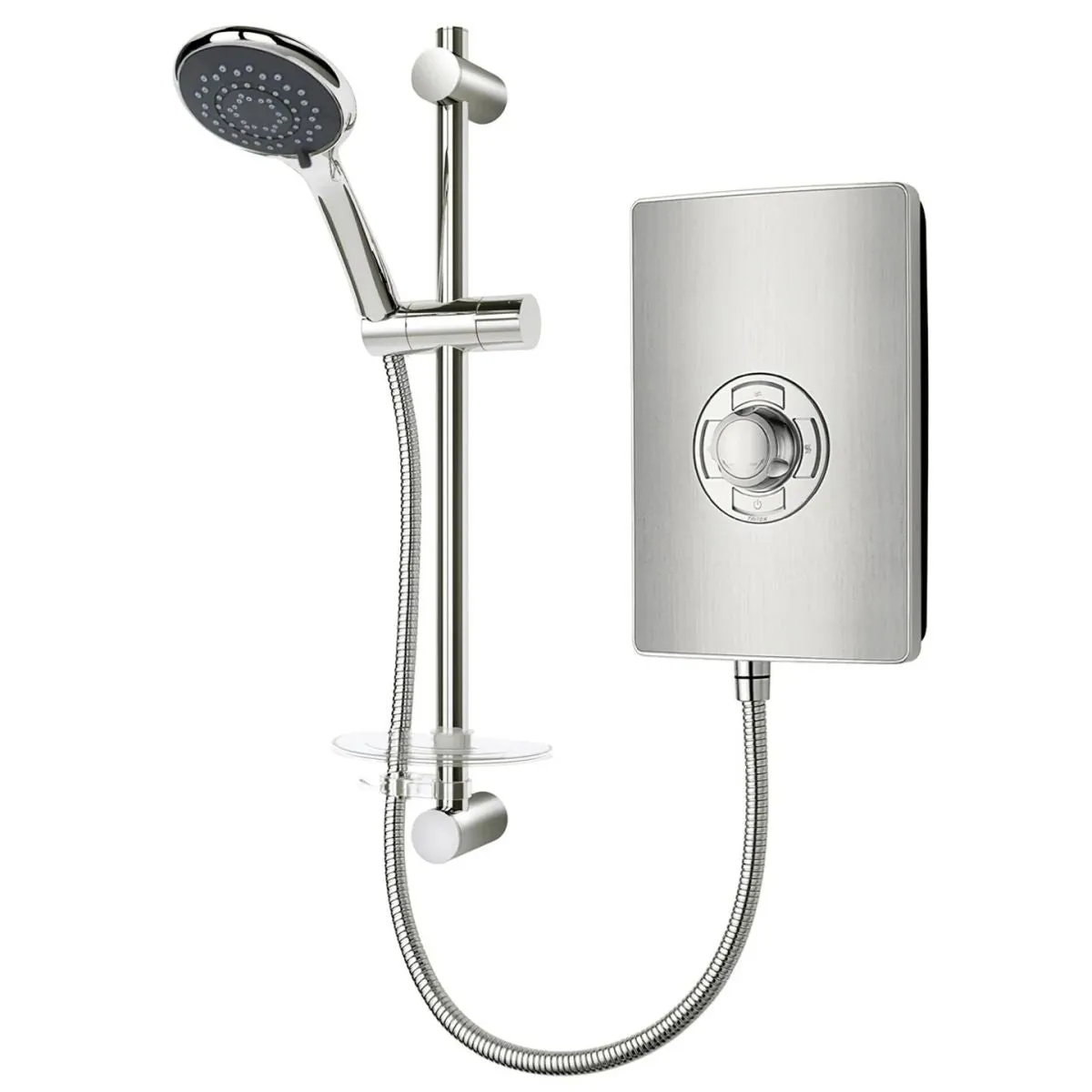 Triton Aspirante 8.5kW Electric Shower in Brushed Steel - ASP08BRSTL