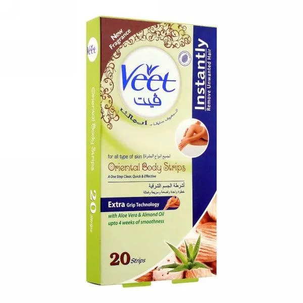 VEET BODY STRIPS WITH ALOEVERA ALMOND OIL 20STRIPS